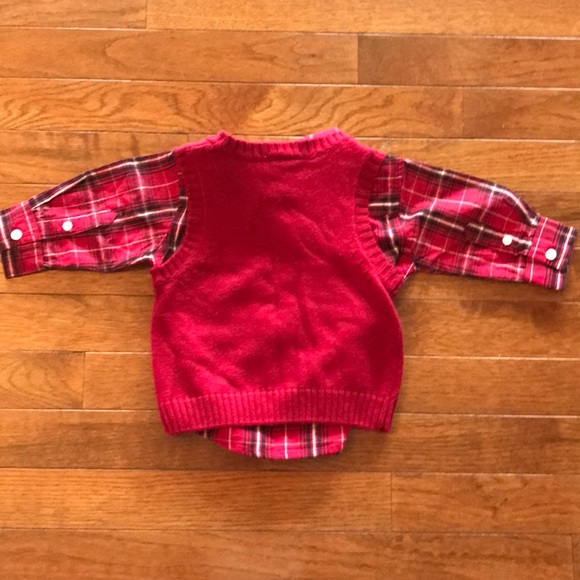 Baby Boy 2 Piece Moose Button Up And Sweater Set - Picture 5 of 8